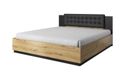 Voodi 160x200 SIGMA tamm artisan/must