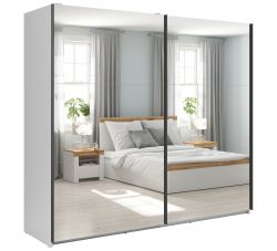 Шкаф с раздвижными дверями 220 cm TETRIX белый/2 зеркала