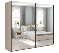 Шкаф с раздвижными дверями 220 cm TETRIX дуб сонома/2 зеркала