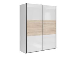 Шкаф с раздвижными дверями 153 cm TETRIX белый глянец/дуб сонома