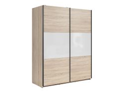 Шкаф с раздвижными дверями 153 cm TETRIX дуб сонома/белый глянец