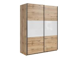Шкаф с раздвижными дверями 153 cm TETRIX дуб сонома/белый глянец