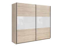 Шкаф с раздвижными дверями 220 cm TETRIX дуб сонома/белый глянец