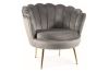 Кресло CAMELIA 1 серый velvet Bluvel 14/золотой