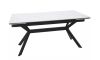 Раздвижной обеденный стол IMPERIA 160-220x90 cm белый мрамор/черный