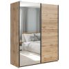Liugustega riidekapp 153 cm TETRIX tamm wotan/peegel