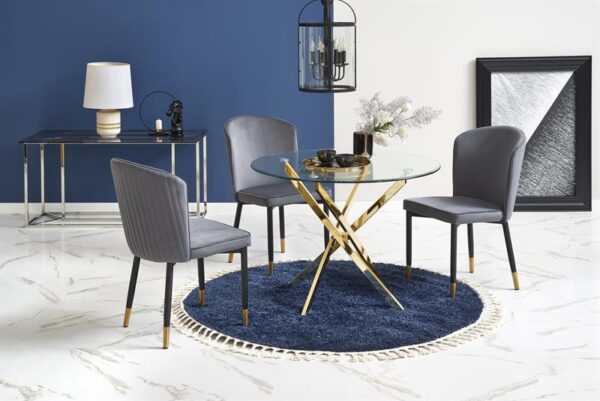 Круглый обеденный стол 100cm RAYMOND прозрачный/золотойÂ â€” Ð¸Ð·Ð¾Ð±Ñ€Ð°Ð¶ÐµÐ½Ð¸Ðµ 7