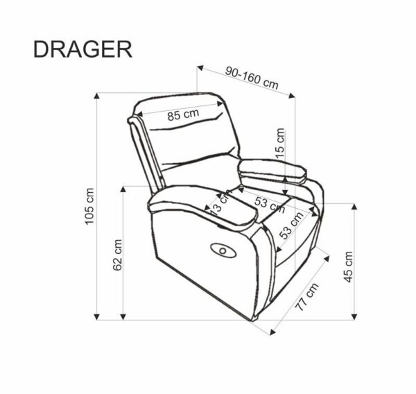 Кресло-recliner DRAGER velvet бежевыйÂ â€” Ð¸Ð·Ð¾Ð±Ñ€Ð°Ð¶ÐµÐ½Ð¸Ðµ 11