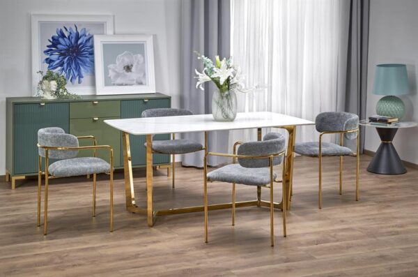 Обеденный стол CLEMENTE 160/90/76 cm белый мрамор/золотойÂ â€” Ð¸Ð·Ð¾Ð±Ñ€Ð°Ð¶ÐµÐ½Ð¸Ðµ 9
