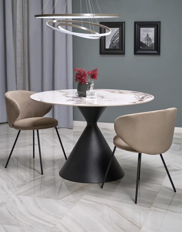 Круглый обеденный стол GARET 120 cm белый мраморÂ â€” Ð¸Ð·Ð¾Ð±Ñ€Ð°Ð¶ÐµÐ½Ð¸Ðµ 3