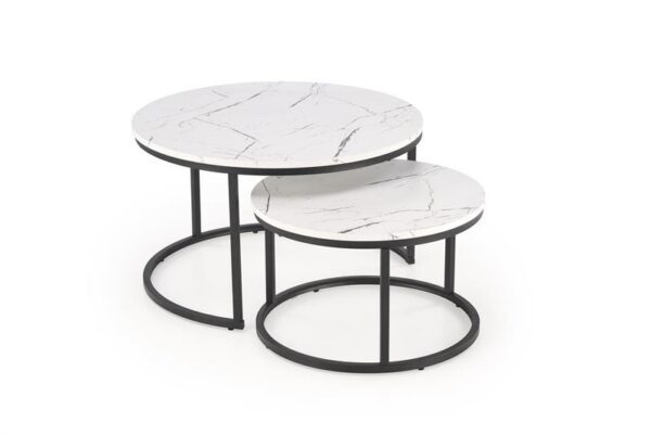 Комплект журнальных столов JAVA 2шт. белый мраморÂ â€” Ð¸Ð·Ð¾Ð±Ñ€Ð°Ð¶ÐµÐ½Ð¸Ðµ 3