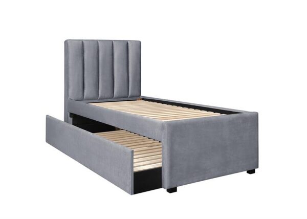 Кровать с дополнительным спальным местом RUSSO velvet 90x200 серыйÂ â€” Ð¸Ð·Ð¾Ð±Ñ€Ð°Ð¶ÐµÐ½Ð¸Ðµ 3