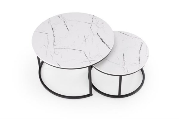 Комплект журнальных столов JAVA 2шт. белый мраморÂ â€” Ð¸Ð·Ð¾Ð±Ñ€Ð°Ð¶ÐµÐ½Ð¸Ðµ 4