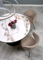 Круглый обеденный стол GARET 120 cm белый мраморÂ â€” Ð¸Ð·Ð¾Ð±Ñ€Ð°Ð¶ÐµÐ½Ð¸Ðµ 4