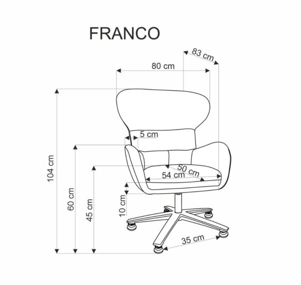 Кресло с функцией вращения FRANCO бежевыйÂ â€” Ð¸Ð·Ð¾Ð±Ñ€Ð°Ð¶ÐµÐ½Ð¸Ðµ 3