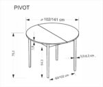 Раздвижной обеденный стол PIVOT 102-142/102/75 cm дуб артисан/черныйÂ â€” Ð¸Ð·Ð¾Ð±Ñ€Ð°Ð¶ÐµÐ½Ð¸Ðµ 3
