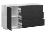 Комод Forn KOM1D3S белый глянец/черный матовый 156cmÂ â€” Ð¸Ð·Ð¾Ð±Ñ€Ð°Ð¶ÐµÐ½Ð¸Ðµ 3