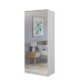 Riidekapp OPTIMA 2497KL58 valge/peegel 90cm - Image 3