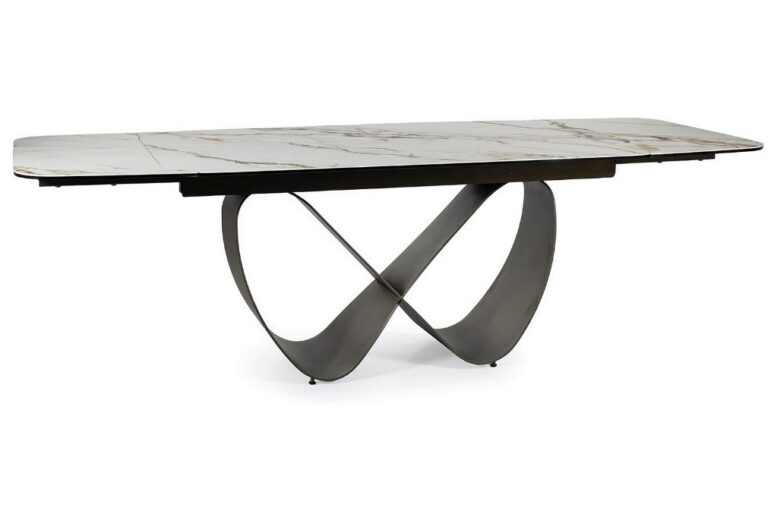 Раскладной обеденный стол INFINITY ceramic amber bianco/коричневый 160-240x95 cmÂ â€” Ð¸Ð·Ð¾Ð±Ñ€Ð°Ð¶ÐµÐ½Ð¸Ðµ 4