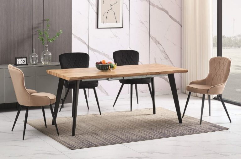 Раскладной обеденный стол FRESNO дуб артисан/черный 120-180x80cmÂ â€” Ð¸Ð·Ð¾Ð±Ñ€Ð°Ð¶ÐµÐ½Ð¸Ðµ 4