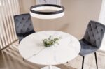 Круглый обеденный стол ESPERO белый мрамор/белая нога 90 cmÂ â€” Ð¸Ð·Ð¾Ð±Ñ€Ð°Ð¶ÐµÐ½Ð¸Ðµ 3
