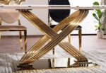 Обеденный стол HERMES 160x90 белый мрамор/золотойÂ â€” Ð¸Ð·Ð¾Ð±Ñ€Ð°Ð¶ÐµÐ½Ð¸Ðµ 4