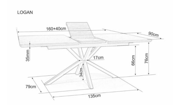 Раскладной обеденный стол LOGAN 160-200x90 cm ceramic белый мраморÂ â€” Ð¸Ð·Ð¾Ð±Ñ€Ð°Ð¶ÐµÐ½Ð¸Ðµ 7