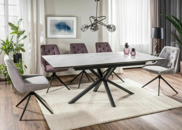 Раскладной обеденный стол LOGAN 160-200x90 cm ceramic белый мраморÂ â€” Ð¸Ð·Ð¾Ð±Ñ€Ð°Ð¶ÐµÐ½Ð¸Ðµ 5