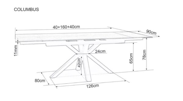 Раздвижной обеденный стол COLUMBUS ceramic белый amber bianco 160-240x90cmÂ â€” Ð¸Ð·Ð¾Ð±Ñ€Ð°Ð¶ÐµÐ½Ð¸Ðµ 6