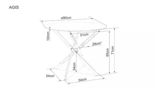 Круглый обеденный стол AGIS черный 90cmÂ â€” Ð¸Ð·Ð¾Ð±Ñ€Ð°Ð¶ÐµÐ½Ð¸Ðµ 4