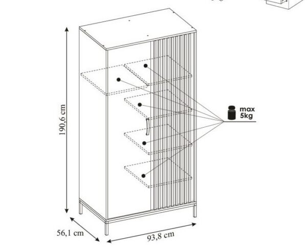 Шкаф LAMINO S-1 94/56/191 cmÂ â€” Ð¸Ð·Ð¾Ð±Ñ€Ð°Ð¶ÐµÐ½Ð¸Ðµ 3