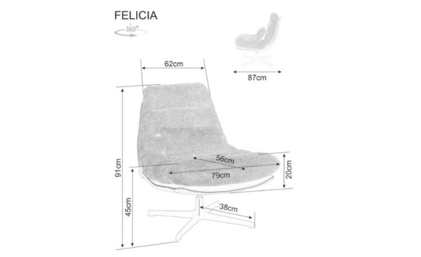 Кресло FELICIA серыйÂ â€” Ð¸Ð·Ð¾Ð±Ñ€Ð°Ð¶ÐµÐ½Ð¸Ðµ 5
