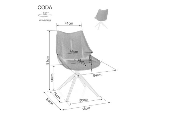 Стул с функцией вращения CODA Brego 07 серыйÂ â€” Ð¸Ð·Ð¾Ð±Ñ€Ð°Ð¶ÐµÐ½Ð¸Ðµ 4