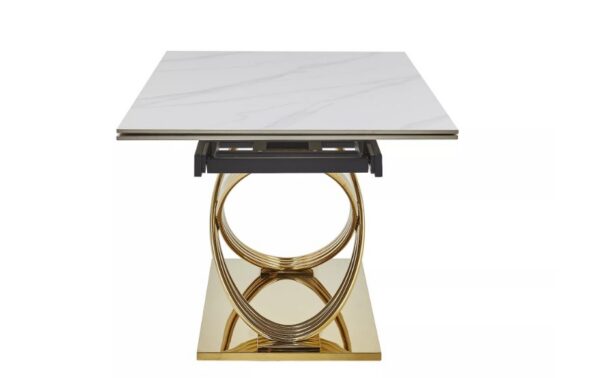 Раскладной обеденный стол HERMES II белый мрамор/золотой 160-240X90 cmÂ â€” Ð¸Ð·Ð¾Ð±Ñ€Ð°Ð¶ÐµÐ½Ð¸Ðµ 4