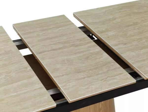 Раздвижной обеденный стол MONACO бежевый травертин/дуб 160-200x90 cmÂ â€” Ð¸Ð·Ð¾Ð±Ñ€Ð°Ð¶ÐµÐ½Ð¸Ðµ 3