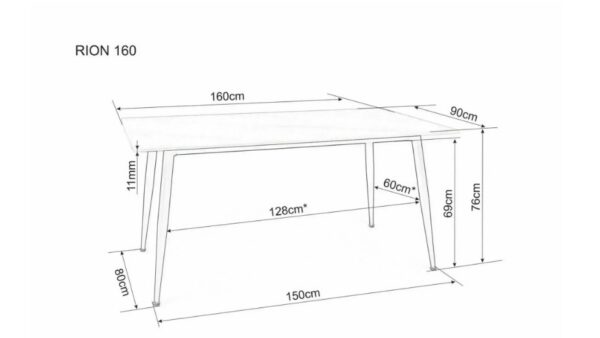 Обеденный стол RION черный мрамор 160х90 cmÂ â€” Ð¸Ð·Ð¾Ð±Ñ€Ð°Ð¶ÐµÐ½Ð¸Ðµ 4