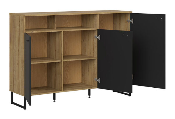 Комод ZENDA KOM3D/150/U дуб waterford/черный 150 смÂ â€” Ð¸Ð·Ð¾Ð±Ñ€Ð°Ð¶ÐµÐ½Ð¸Ðµ 3