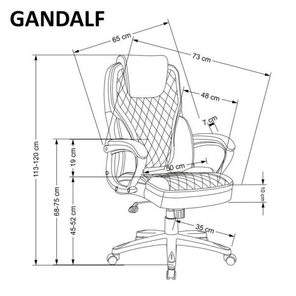 Офисное кресло GANDALF серый/черныйÂ â€” Ð¸Ð·Ð¾Ð±Ñ€Ð°Ð¶ÐµÐ½Ð¸Ðµ 13