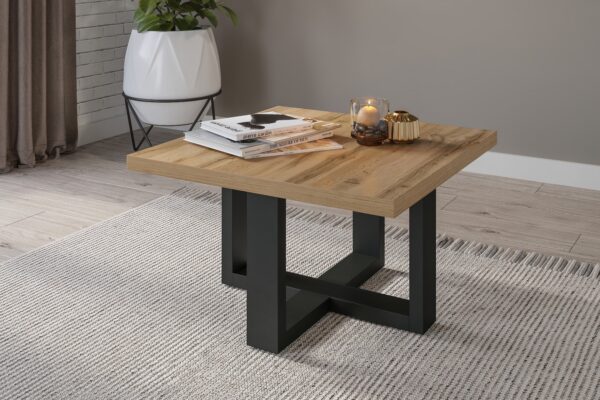 Журнальный стол EKO 24WNMJ98 дуб вотан/черный 75x75x44 cmÂ â€” Ð¸Ð·Ð¾Ð±Ñ€Ð°Ð¶ÐµÐ½Ð¸Ðµ 3