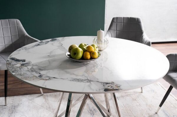 Круглый стол MURANO белый мрамор/хром 120 cmÂ â€” Ð¸Ð·Ð¾Ð±Ñ€Ð°Ð¶ÐµÐ½Ð¸Ðµ 5