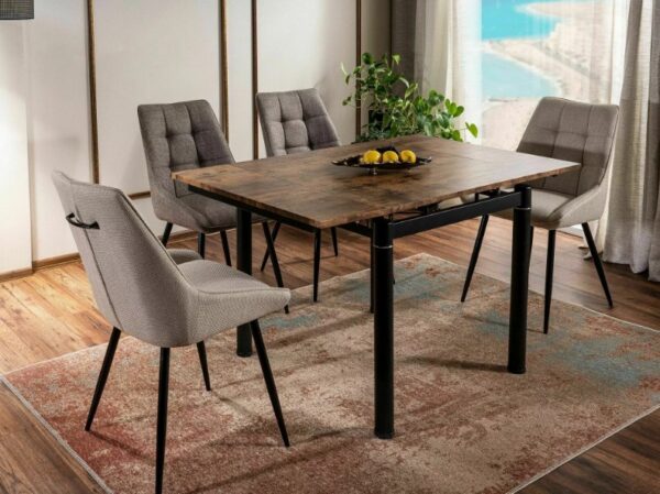 Раздвижной обеденный стол GD-082 орех винтаж/черный 80-131x80 cmÂ â€” Ð¸Ð·Ð¾Ð±Ñ€Ð°Ð¶ÐµÐ½Ð¸Ðµ 3