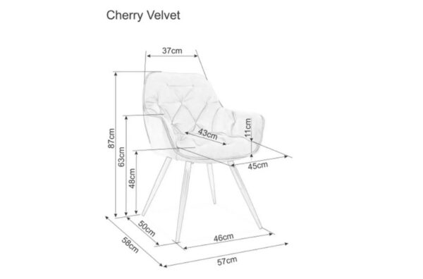 Стул CHERRY velvet Bluvel 30 светло-бежевыйÂ â€” Ð¸Ð·Ð¾Ð±Ñ€Ð°Ð¶ÐµÐ½Ð¸Ðµ 4