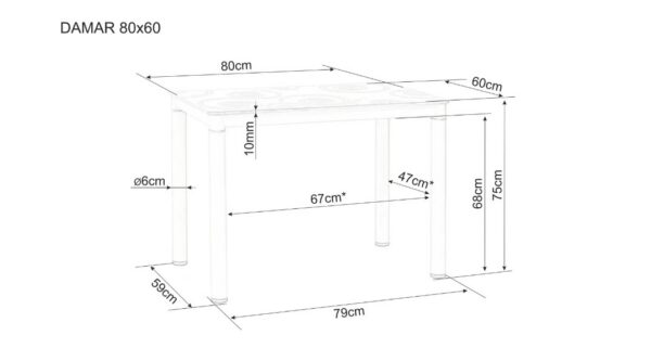 Обеденный стол DAMAR дуб артисан/черный 80X60 cmÂ â€” Ð¸Ð·Ð¾Ð±Ñ€Ð°Ð¶ÐµÐ½Ð¸Ðµ 5