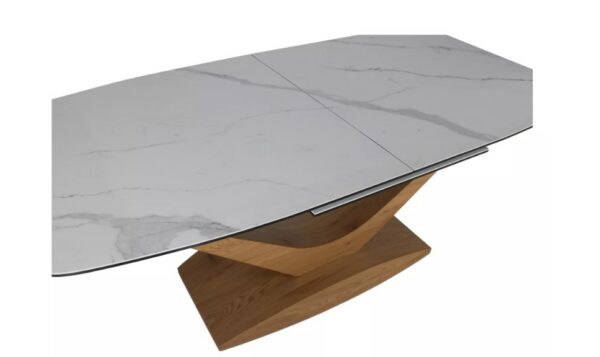 Раздвижной обеденный стол DOLCE ceramic белый statuario venato/дуб 180-240x95 cmÂ â€” Ð¸Ð·Ð¾Ð±Ñ€Ð°Ð¶ÐµÐ½Ð¸Ðµ 3