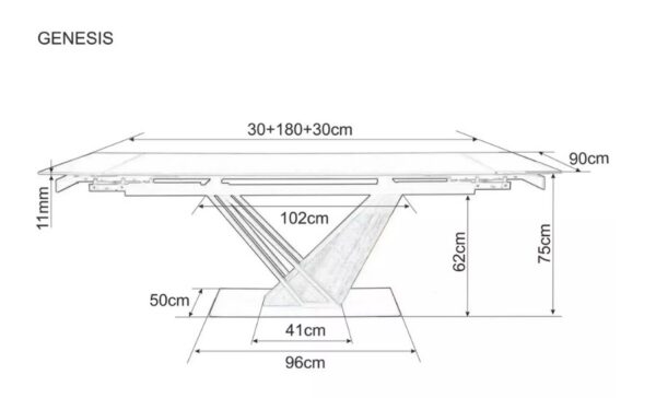 Раскладной обеденный стол GENESIS дуб legno/черный/дуб 180-240x90 cmÂ â€” Ð¸Ð·Ð¾Ð±Ñ€Ð°Ð¶ÐµÐ½Ð¸Ðµ 7