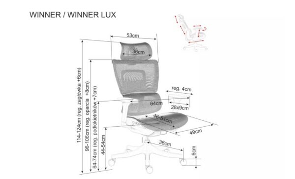 Компьютерное кресло WINNER черныйÂ â€” Ð¸Ð·Ð¾Ð±Ñ€Ð°Ð¶ÐµÐ½Ð¸Ðµ 5